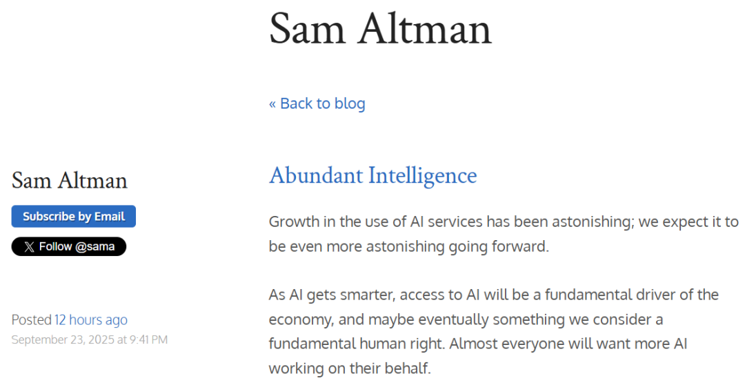 Sam Altman 发文介绍 OpenAI 愿景：建设 AI 算力工厂