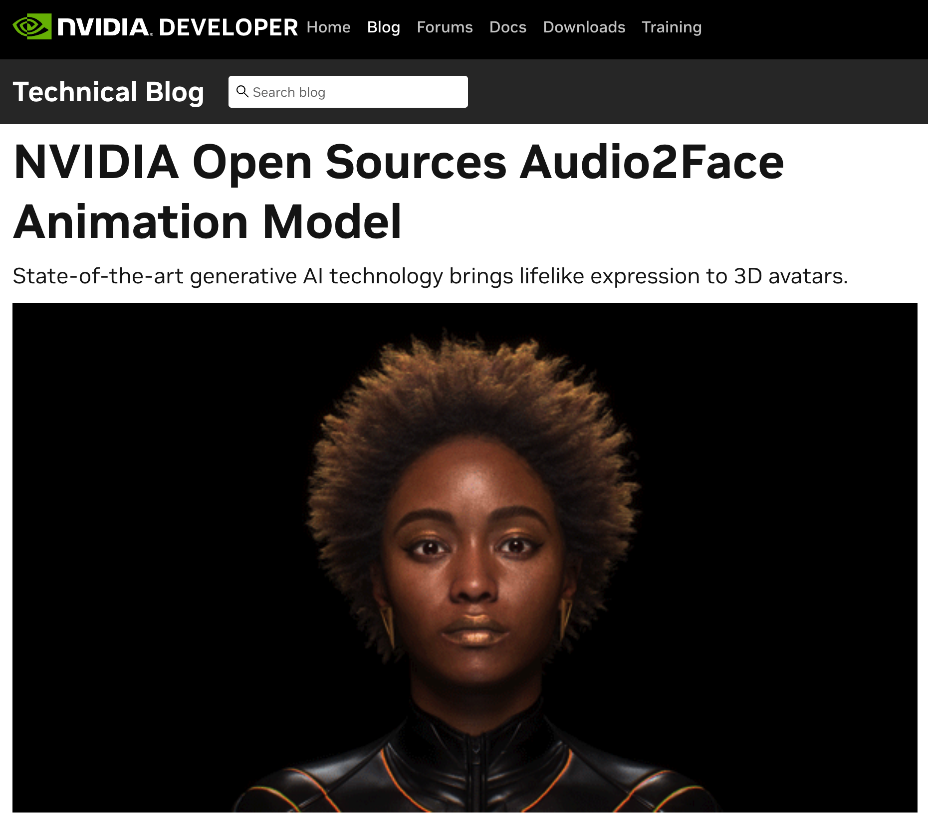 英伟达开源生成式 AI 面部动画模型 Audio2Face