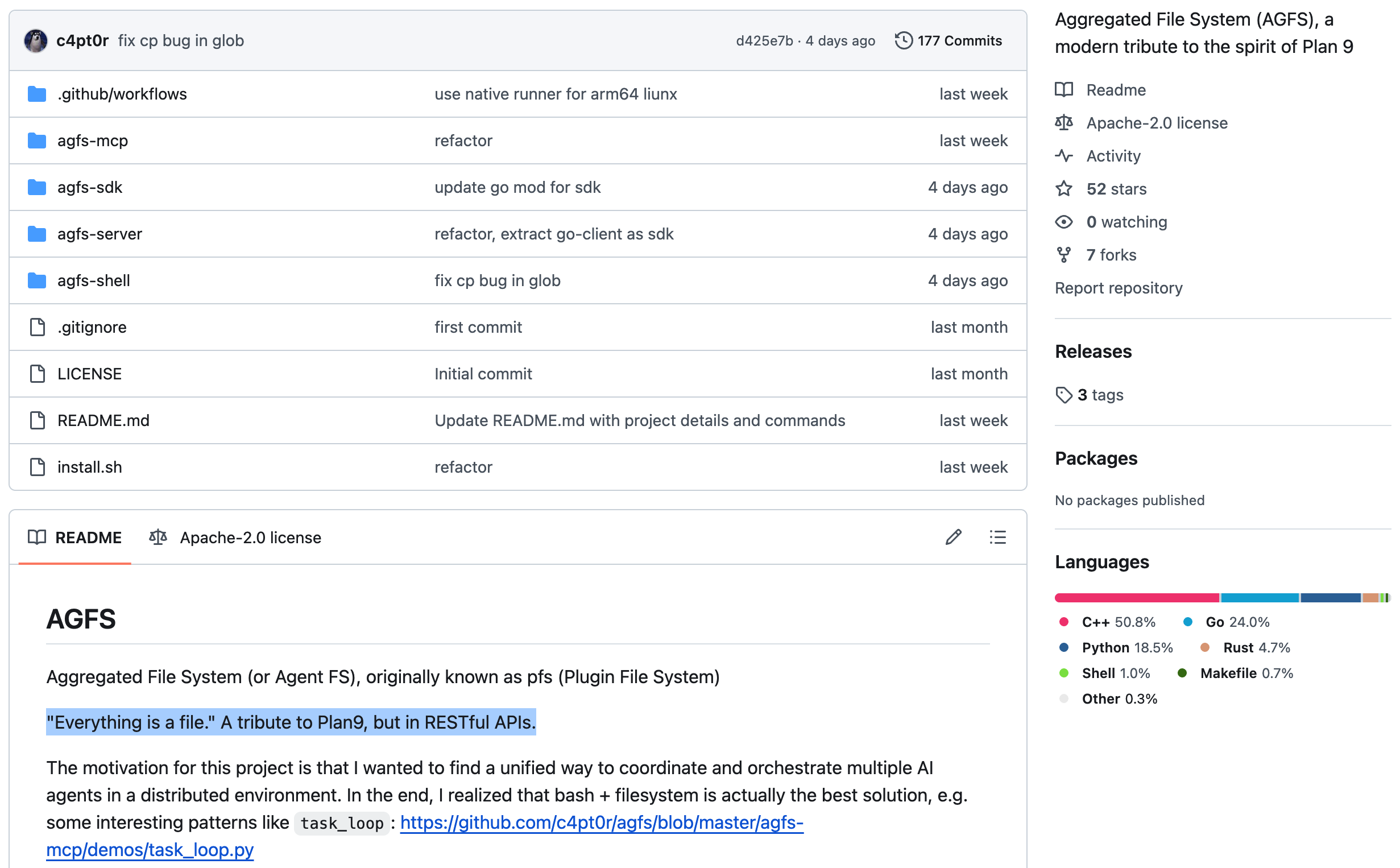 AGFS：致敬 Plan 9 “万物皆文件”理念的 Agent 文件系统