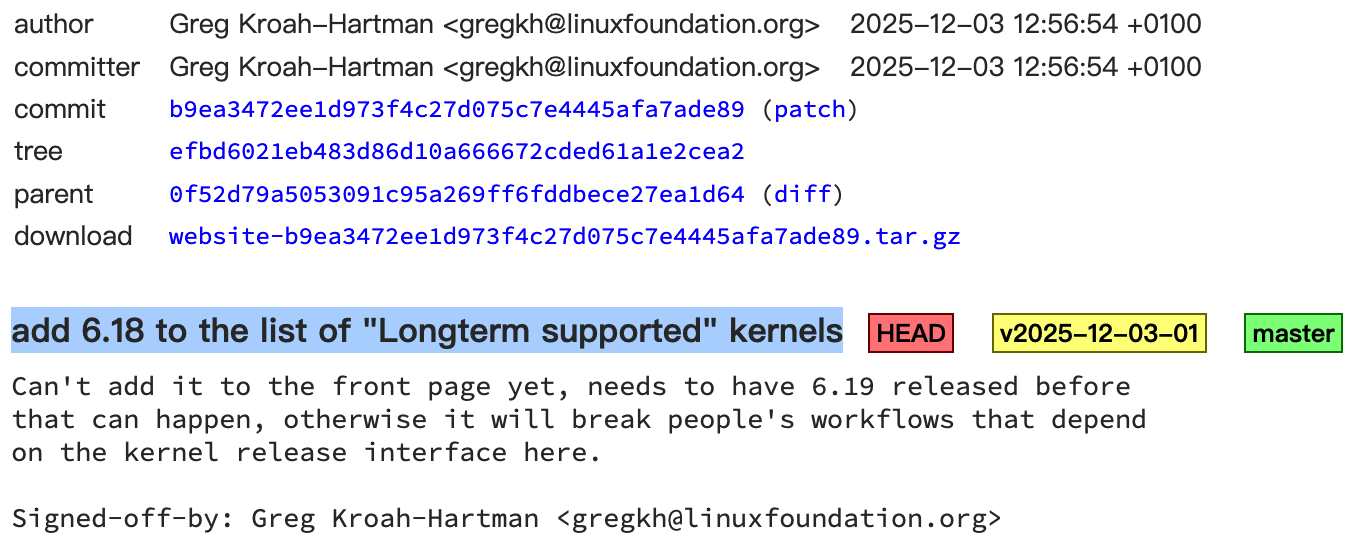 Linux 6.18 内核已正式被指定为 2025 年 LTS 版本